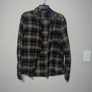 Green blue beige and orange Flannel LuxePerformance Tailor Vintage Medium